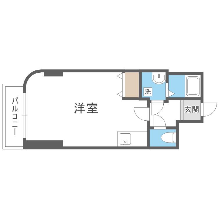 ルレーブ八軒(ワンルーム/7階)の間取り写真