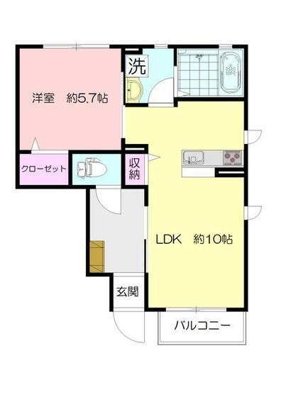 プランドール六番館(1LDK/1階)の間取り写真