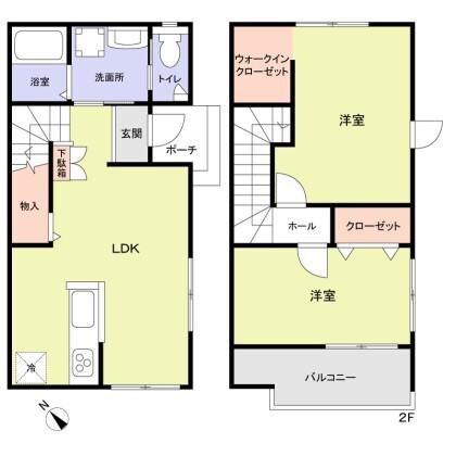 フォレストメゾン高石(2LDK/1階)の間取り写真