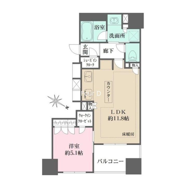 BELISTA人形町(1LDK/7階)の間取り写真