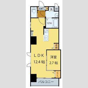 シエルエックス(1LDK/6階)の間取り写真