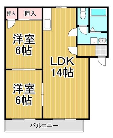 ロ・アール桜台(2LDK/1階)の間取り写真