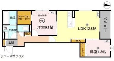 D-ROOM SUMIE イースト(2LDK/1階)の間取り写真