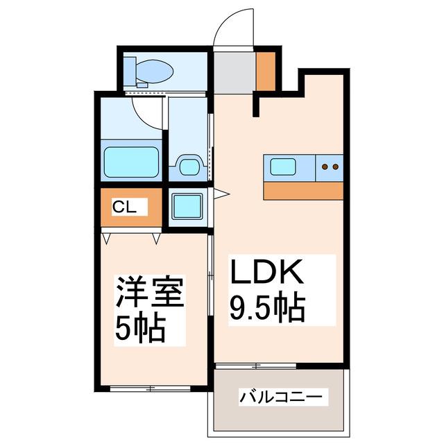VINCENTE船場(1LDK/10階)の間取り写真