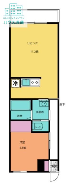 EXCEL長田B(1LDK/1階)の間取り写真