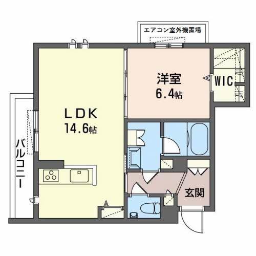GRACIEUX下新庄(1LDK/3階)の間取り写真