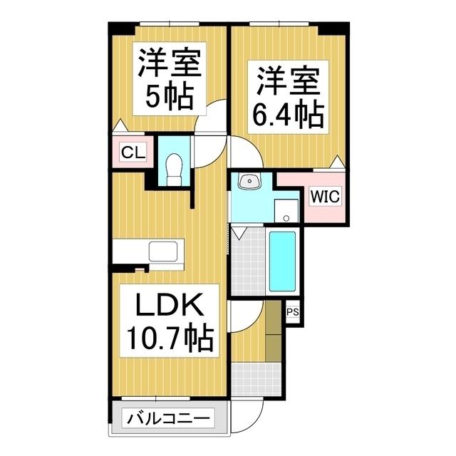 プラッツ・ルーエ(2LDK/1階)の間取り写真