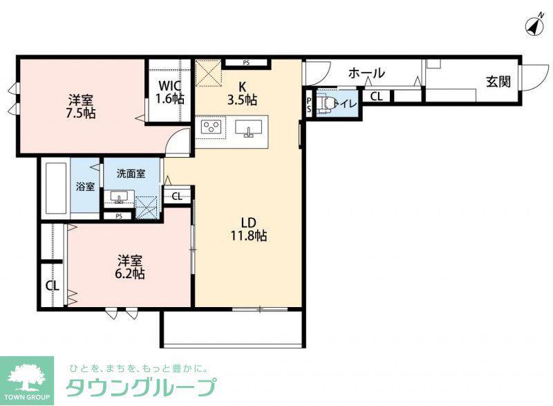 アルモ クレール(2LDK/2階)の間取り写真