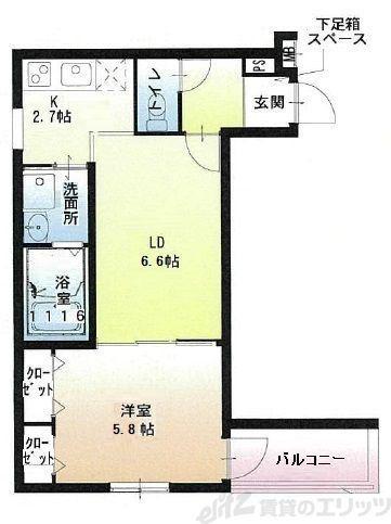 フジパレス正雀駅南II番館(1LDK/1階)の間取り写真