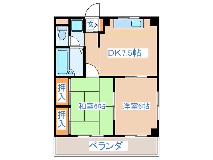 NEO HOMING(2DK/2階)の間取り写真