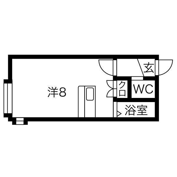 ソレイユ月寒(ワンルーム/2階)の間取り写真