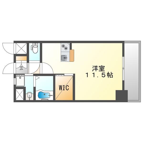 アーバンドエル(ワンルーム/1階)の間取り写真