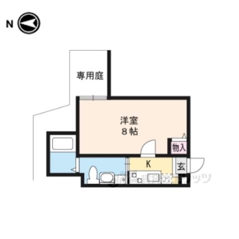 プレミアム四条大宮(1K/1階)の間取り写真
