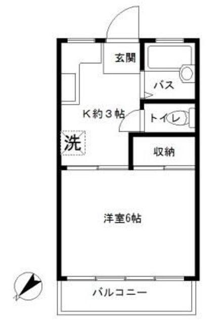中沢ビル(1K/4階)の間取り写真