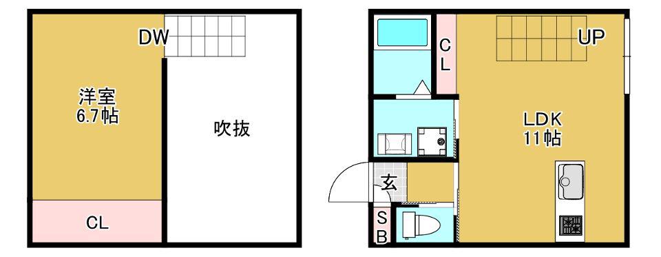 THE RITS TSUNEHISA(ワンルーム/2階)の間取り写真