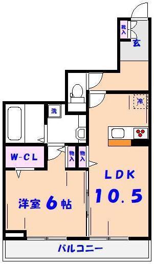 ブランシェB(1LDK/3階)の間取り写真