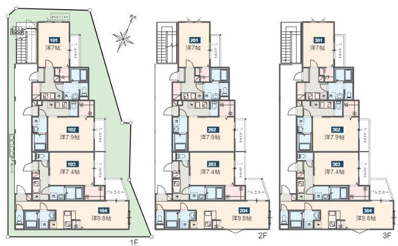 MELDIA原当麻II(1K/2階)の間取り写真