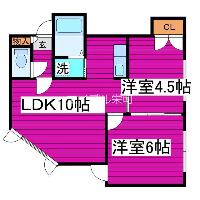 アメニティハイツ(2LDK/2階)の間取り写真