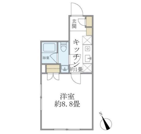 コンポジット門前仲町サウス(1K/4階)の間取り写真