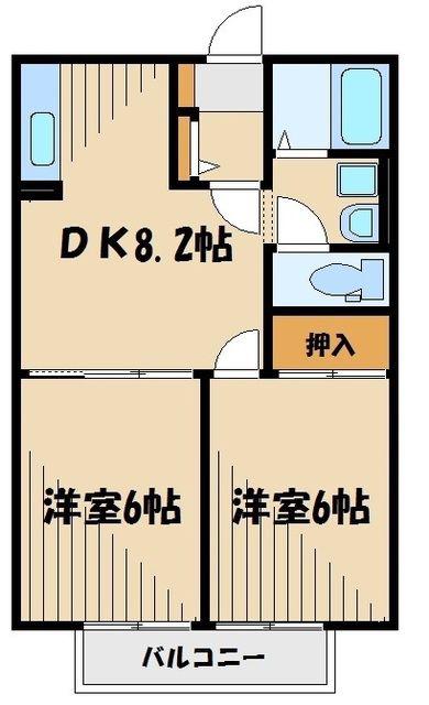エステート・ピア(2DK/1階)の間取り写真