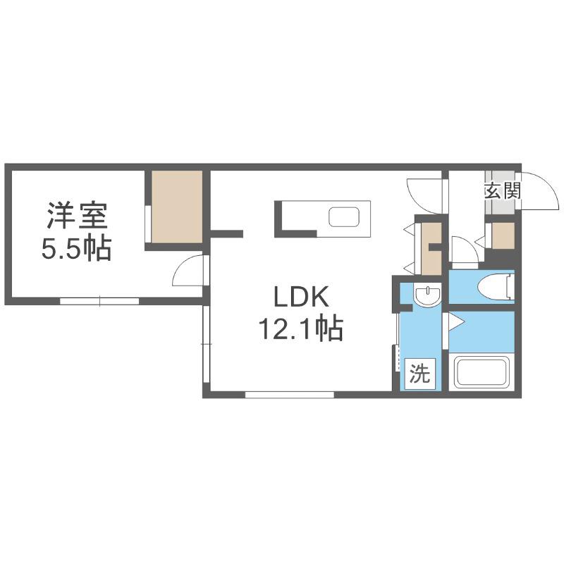 GLOIRE(1LDK/4階)の間取り写真