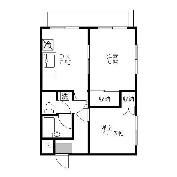 ラヴィッセたまプラーザ(2DK/2階)の間取り写真