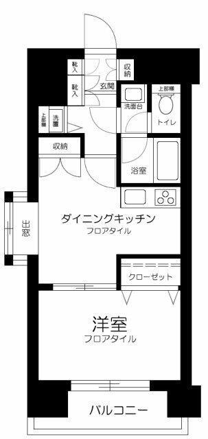 ライオンズマンシヨン山吹町(1DK/6階)の間取り写真