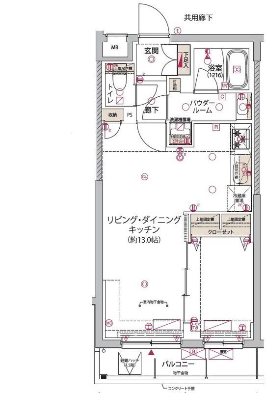 ARCOBALENO HIGASHIMUKOJIMA(1LDK/4階)の間取り写真