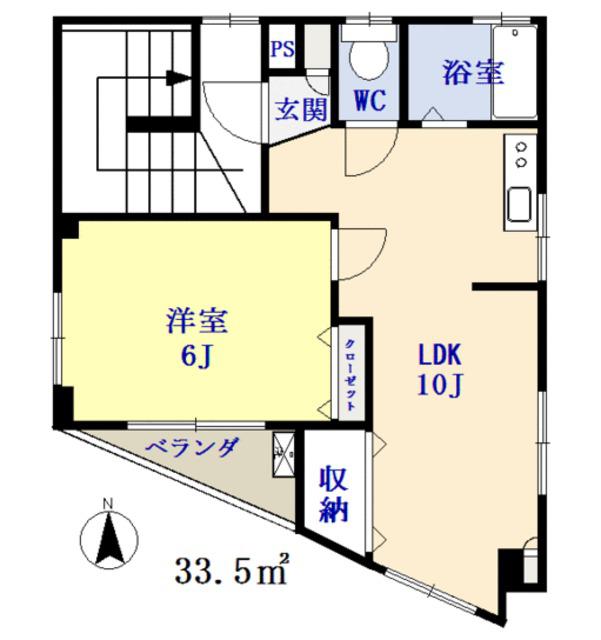 ナカノビル(1LDK/3階)の間取り写真