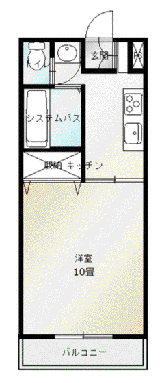 ミレニアム赤坂(1K/2階)の間取り写真
