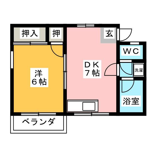 コーポアオキ(1DK/2階)の間取り写真