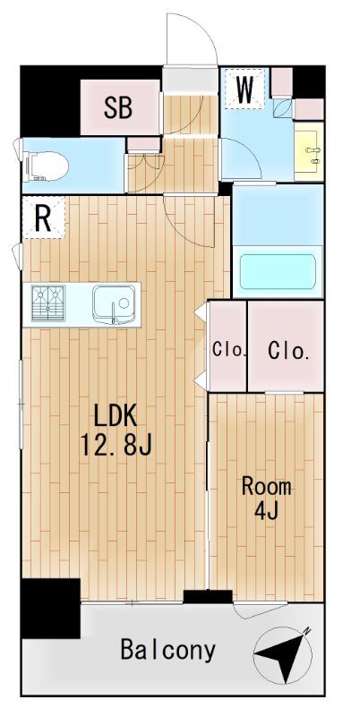 プレサージュ横浜ウエスト(1LDK/5階)の間取り写真