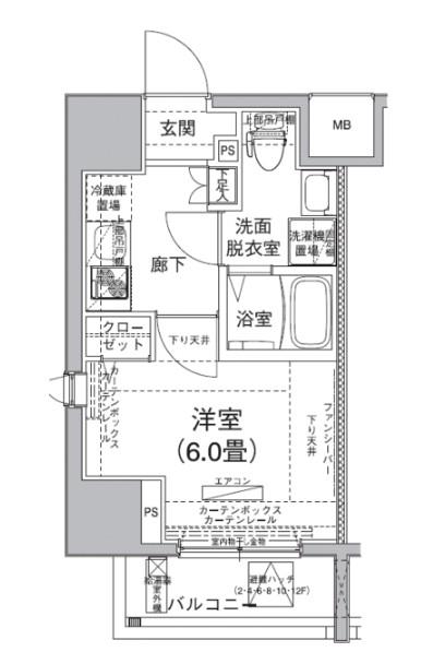 アイル大森壱番館(1K/8階)の間取り写真