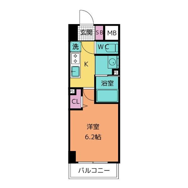 ラグゼナ上前津(1K/2階)の間取り写真