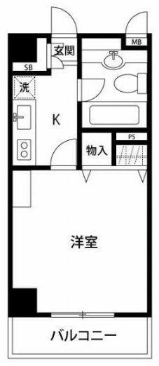 ルース中野(1K/2階)の間取り写真