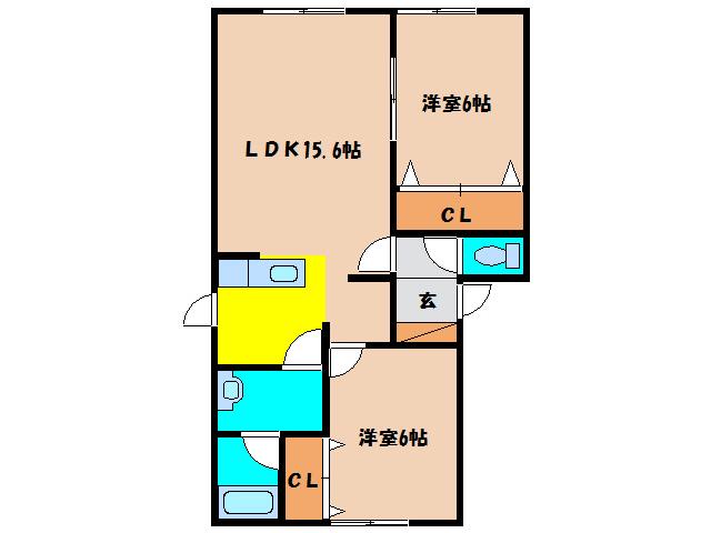 アイパレス中野II(2LDK/1階)の間取り写真