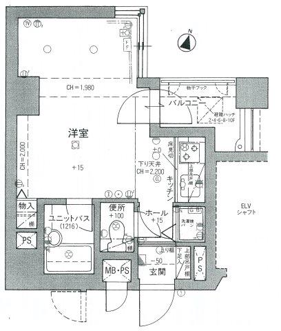 ライオンズシティ大通公園(ワンルーム/2階)の間取り写真