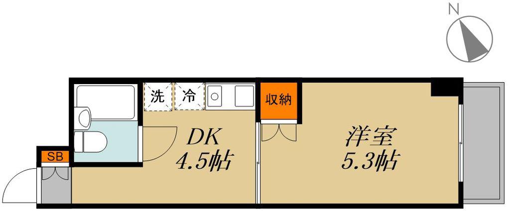 日神パレス狭山(1DK/2階)の間取り写真