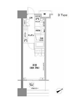 パークハビオ西新宿(1K/14階)の間取り写真