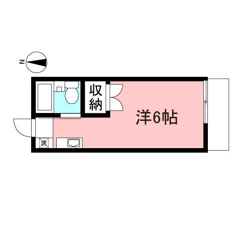 アーネスト百合丘(ワンルーム/1階)の間取り写真