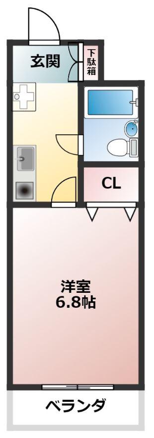 ベアーズマンション上十条(1K/2階)の間取り写真