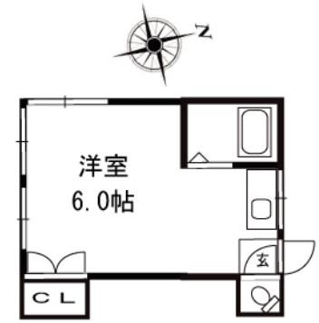 コーポマエダ(ワンルーム/1階)の間取り写真