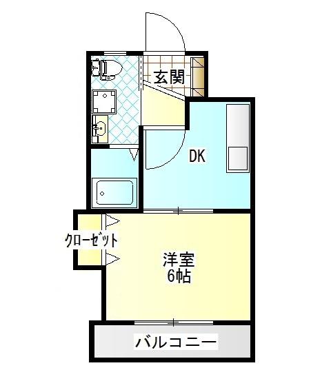 コーポ中之庄(1DK/1階)の間取り写真