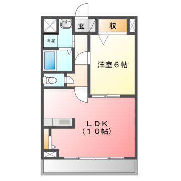 ベリーコート(1LDK/6階)の間取り写真