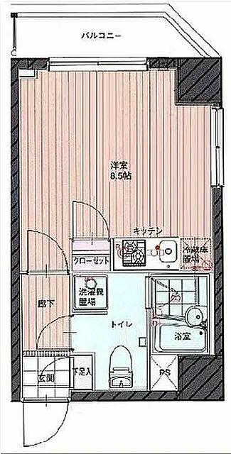 クレイシア錦糸町(ワンルーム/5階)の間取り写真
