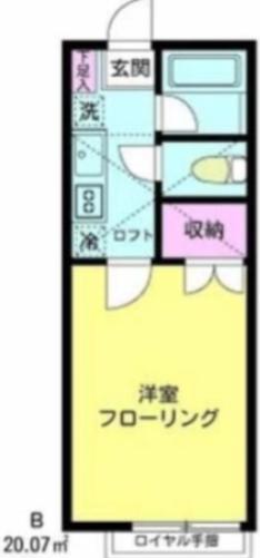 アクアシティ南浦和(1K/1階)の間取り写真
