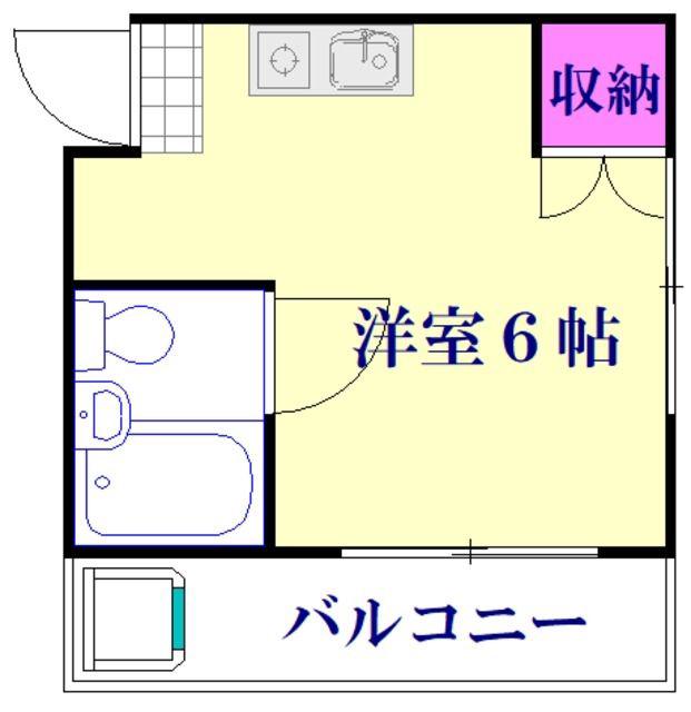 コーポ恵(ワンルーム/1階)の間取り写真