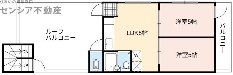 マンション 君(2LDK/3階)の間取り写真