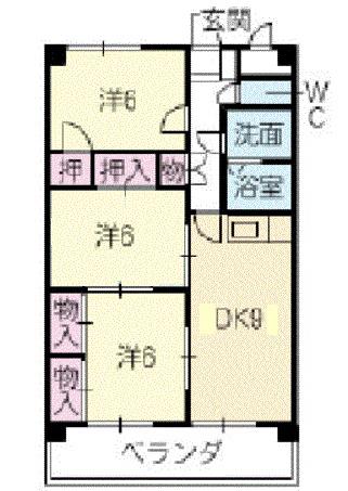 オアシス12(3LDK/1階)の間取り写真