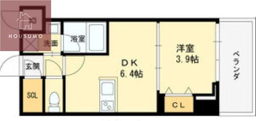 ヴィーナス今里(1DK/8階)の間取り写真